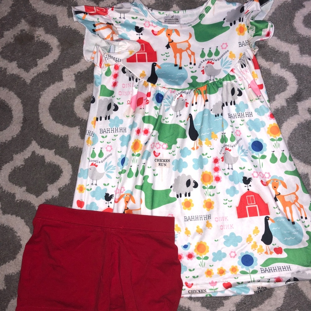 Farm Animals Dress with shorts